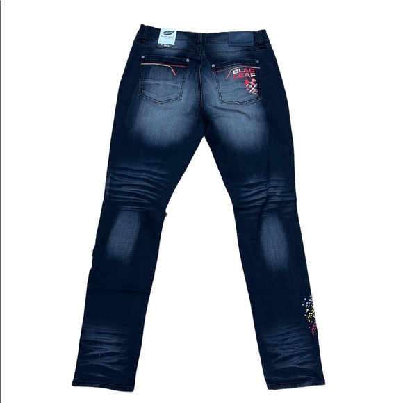 Blac Leaf Finish Strong Denim Jeans Blamf-108 Black Wash 36/34”L,38,40,42 - Picture 2 of 2